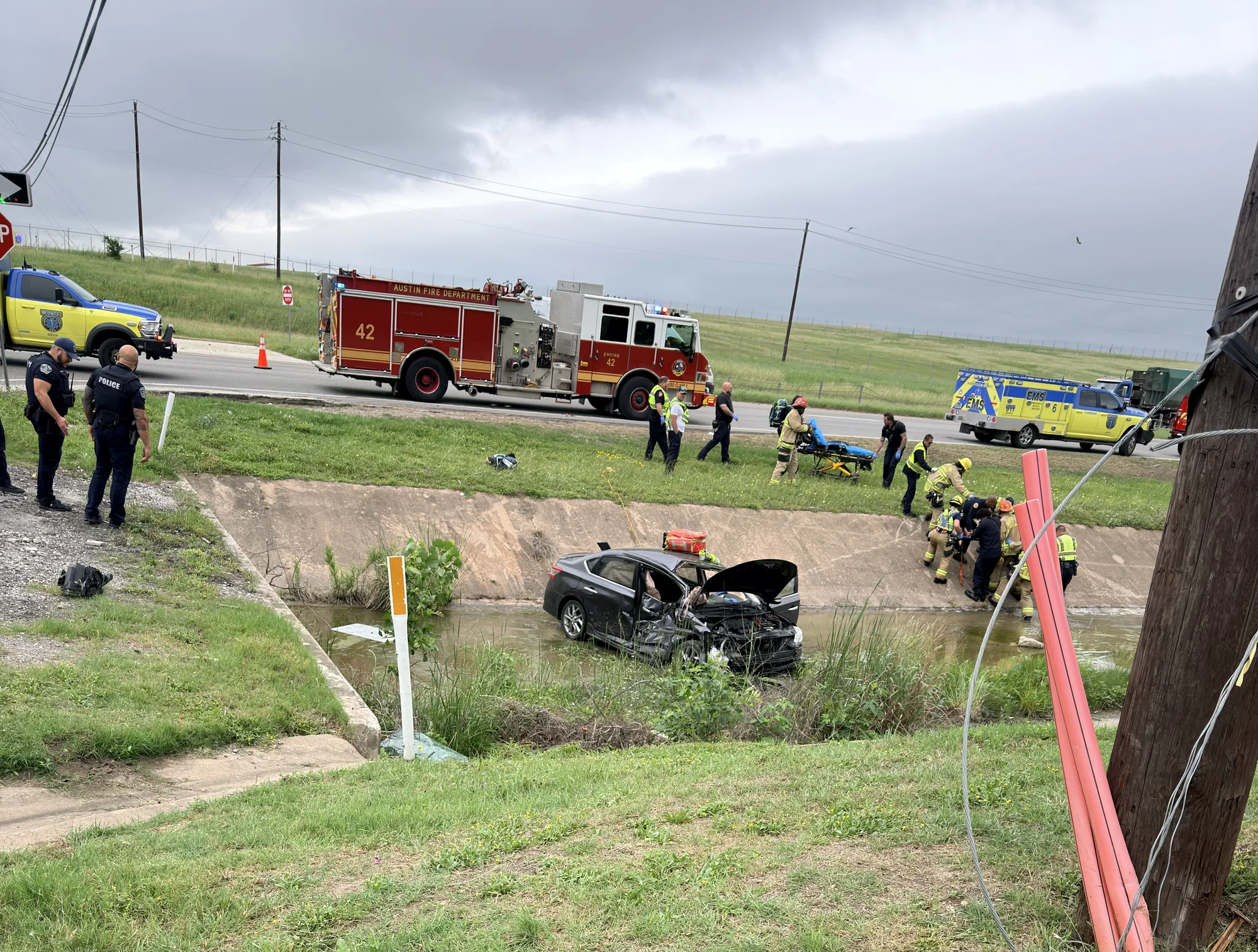 First responders at the canal