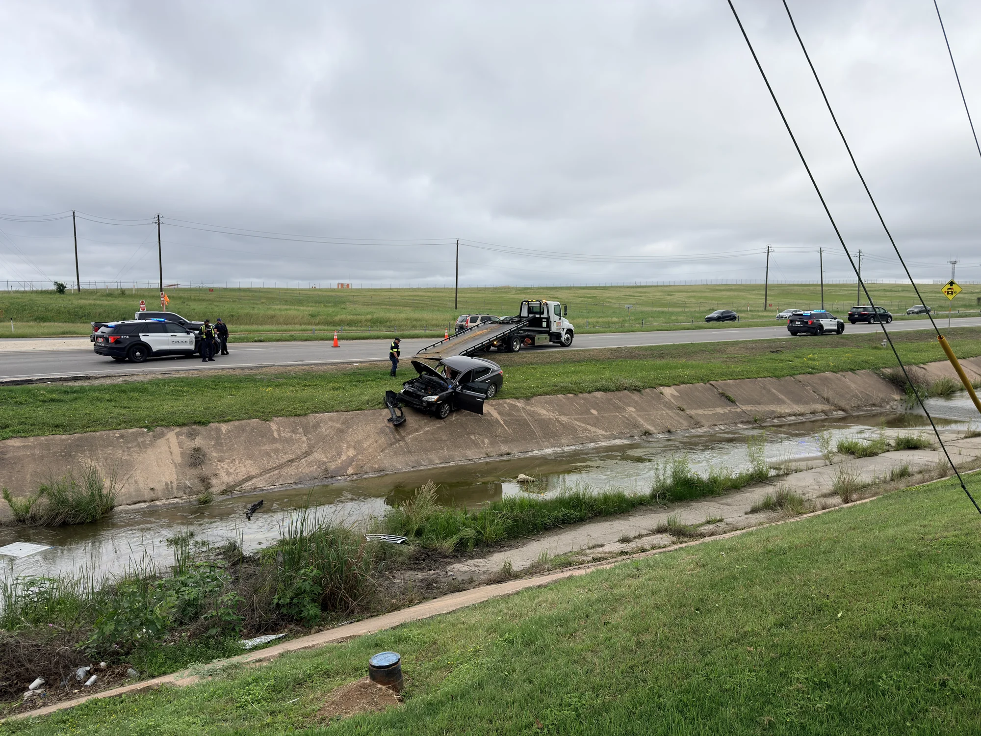 Tow truck at the canal